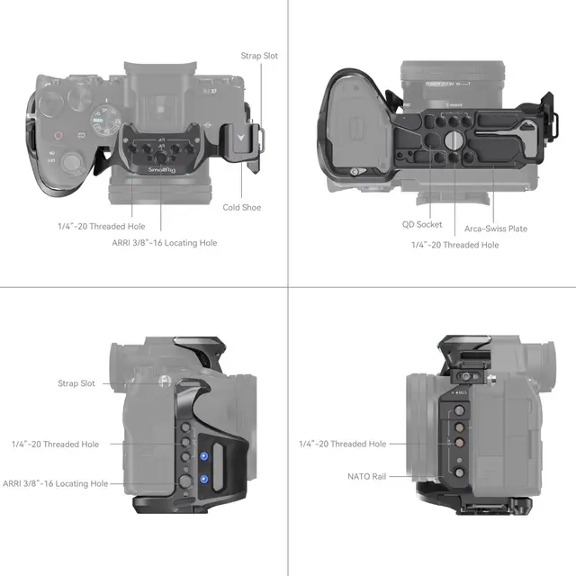 SmallRig 3708 Rhinoceros Basic Cage Kit For Sony A7 RV, A7VI og A7 SIII 