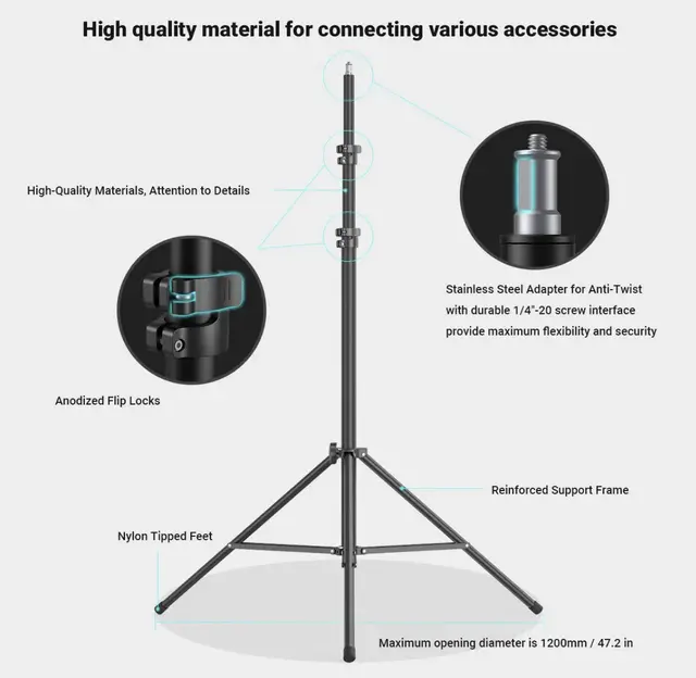 SmallRig 3736 Light Stand Air Cushioned RA-S280 Lysstativ luftdempet 2,8m 