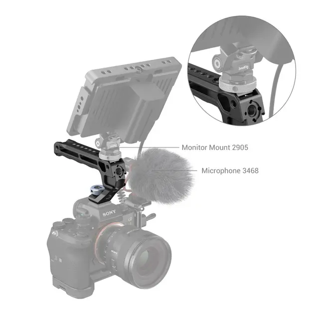 SmallRig 3764 Top Handle with Cold Shoe Topphåndtak med tilbehørsfester 