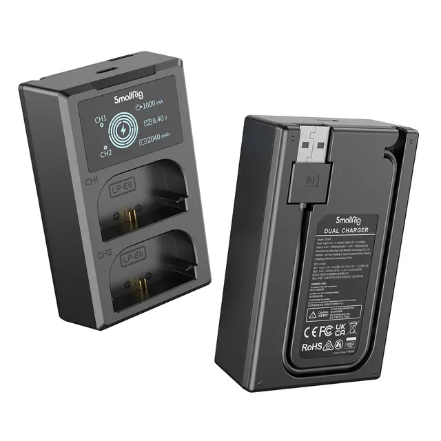 SmallRig 3821 LP-E6NH Battery & Charger USB-C Lader + 2stk batterier til Canon 