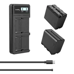 SmallRig 3823 NP-F970 Battery &amp; Charger Kit. 2 Batterier + lader og kabel