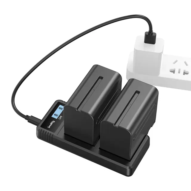 SmallRig 3823 NP-F970 Battery & Charger Kit. 2 Batterier + lader og kabel 