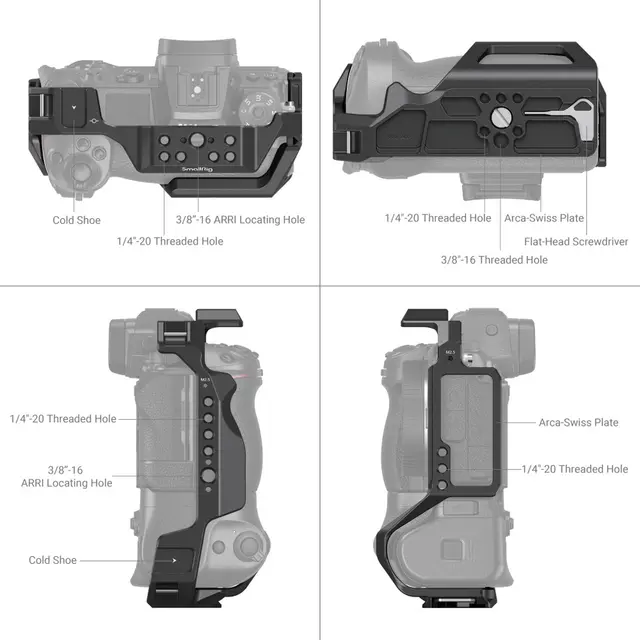 SmallRig 3866 Cage for Nikon Z6II/Z7II Kamerabur for Z-serie m/grep MB-N11 