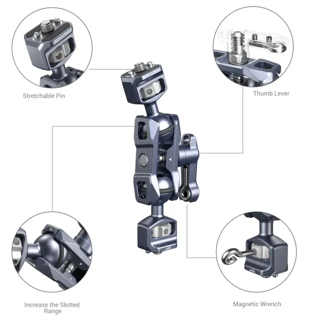 SmallRig 3873 Magic Arm Dual Ball Head Miniarm med to kule-ledd 