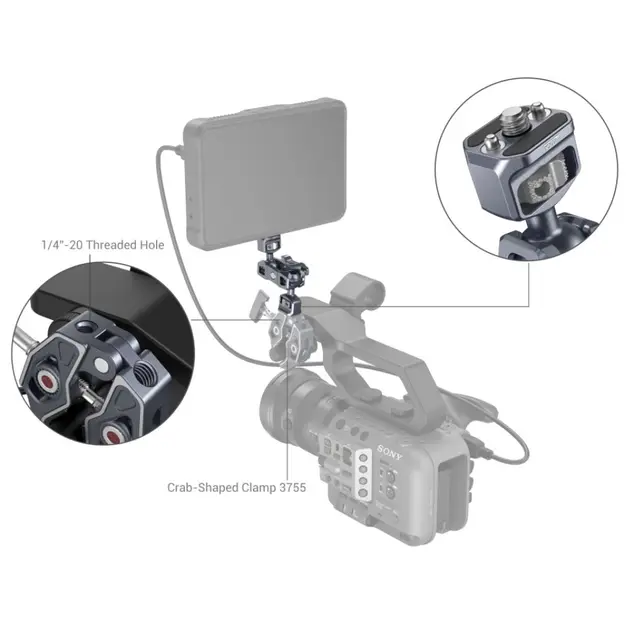 SmallRig 3873 Magic Arm Dual Ball Head Miniarm med to kule-ledd 