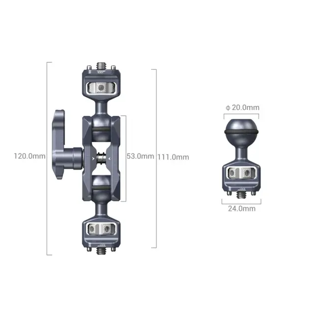 SmallRig 3873 Magic Arm Dual Ball Head Miniarm med to kule-ledd 
