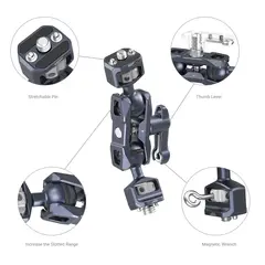 SmallRig 3874 Magic Arm Dual Ball Head 1/4&quot;-20 Screw and ARRI Locating Screw