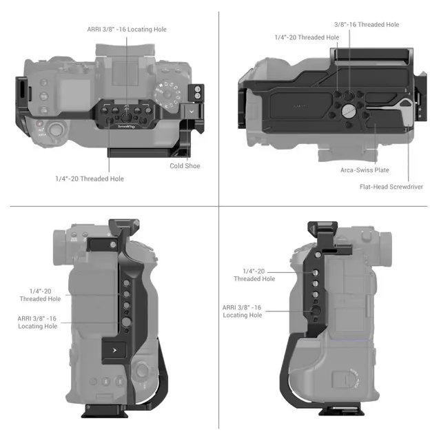SmallRig 3933 Cage for Fujifilm X-H2S Med FT-XH/VG-XH grep påmontert 