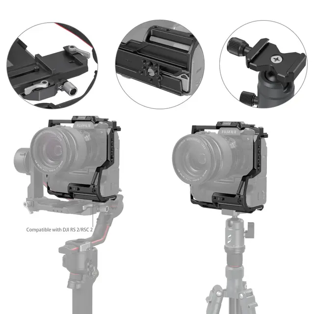 SmallRig 3933 Cage for Fujifilm X-H2S Med FT-XH/VG-XH grep påmontert 
