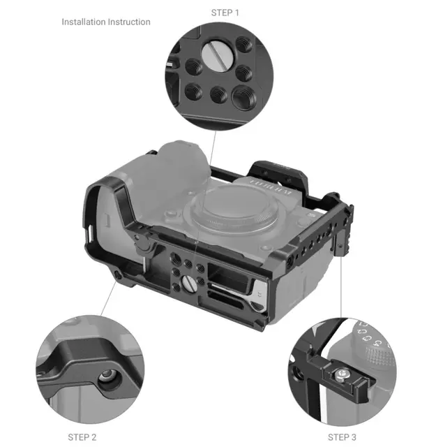 SmallRig 3934 Cage for Fujifilm X-H2S Kamerabur med mange festepunkter 