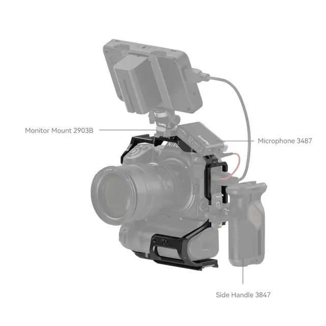 SmallRig 3982 Cage for Nikon Z8 For Nikon Z8 med påmontert MB-N12 grep 