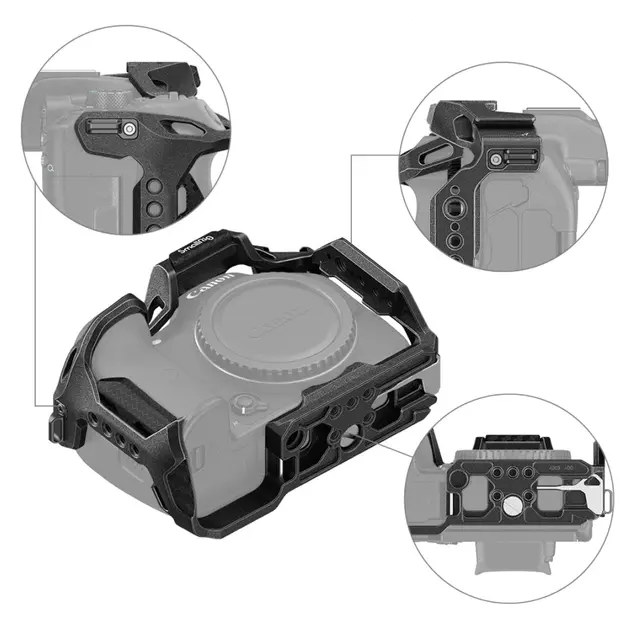 SmallRig 4003 Cage Black Mamba Canon R7 Kamerabur med mange festepunkter 