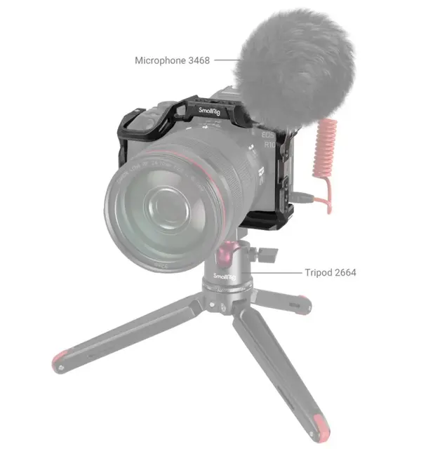 SmallRig 4004 Cage Black Mamba Canon R10 Kamerabur med mange festepunkter 