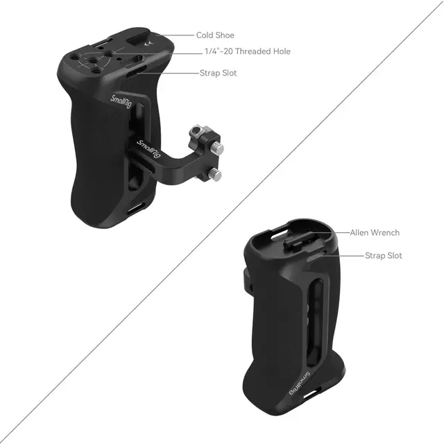 SmallRig 4015 Side Handle 1/4"  mount Med 1/4" skruer for feste 