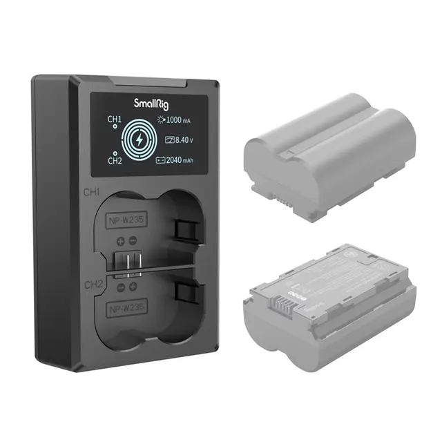 SmallRig 4085 Battery Charger NP-W235 Ladeadapter USB-C 2stk Fujifilm NP-W235 