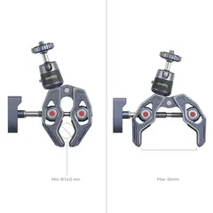 SmallRig 4102B Crab-Shaped Clamp Action Klemme m/ kulehode + GoPro feste