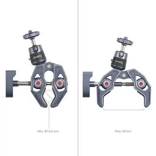SmallRig 4102B Crab-Shaped Clamp Action Klemme m/ kulehode + GoPro feste