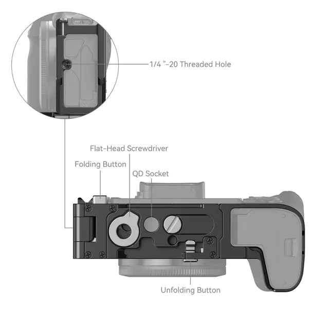 SmallRig 4211 Foldable L-Mount Plate For Canon EOS R8 