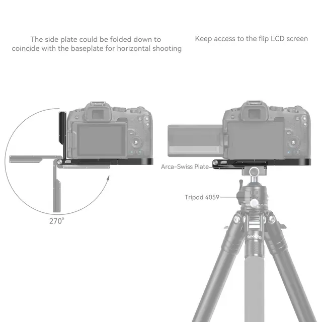 SmallRig 4211 Foldable L-Mount Plate For Canon EOS R8 