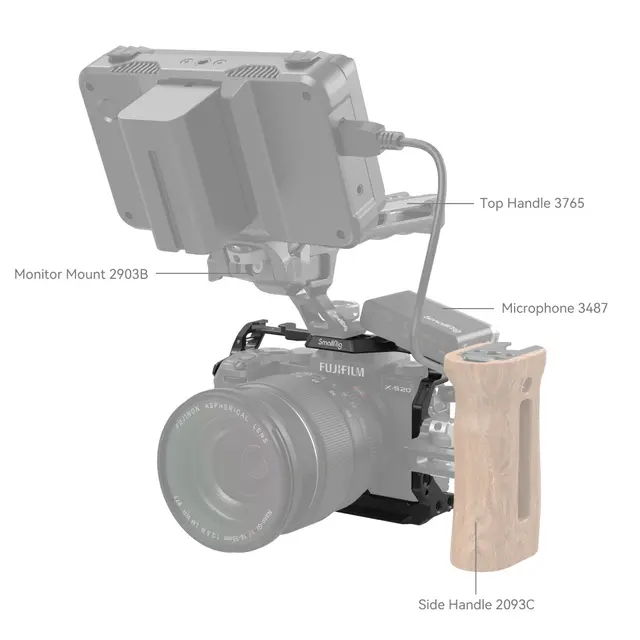 SmallRig 4230 Cage For Fujifilm X-S20 Kamerabur med mange festepunkter 