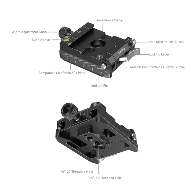 SmallRig 4234 Mount Plate Kit Universal ARCA og Manfrotto kompatibel 