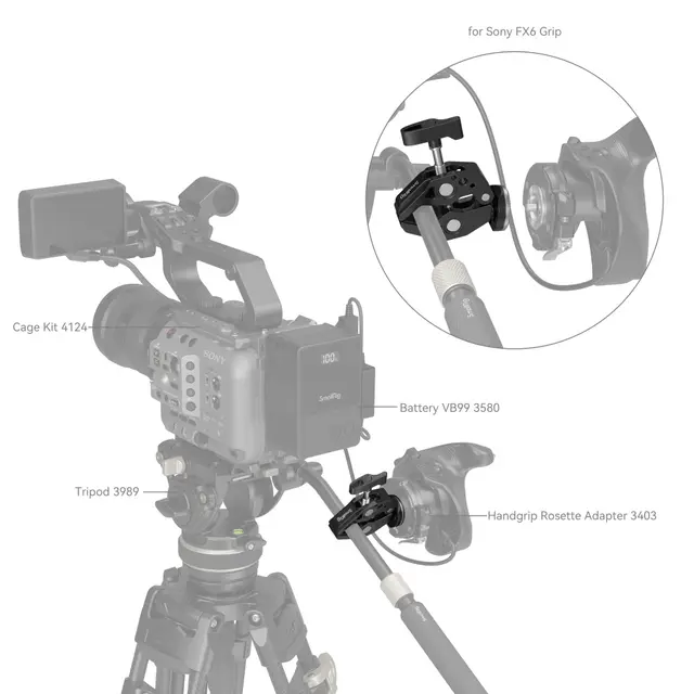 SmallRig 4249 Super Clamp Med Arri Rosette Mount 