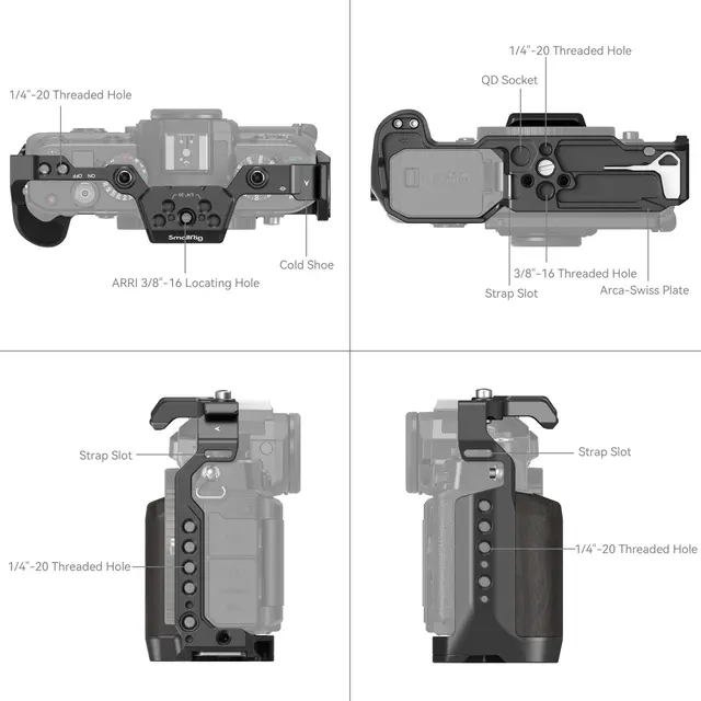 SmallRig 4261 Cage for Nikon Zf Kamerabur med festepunkter 