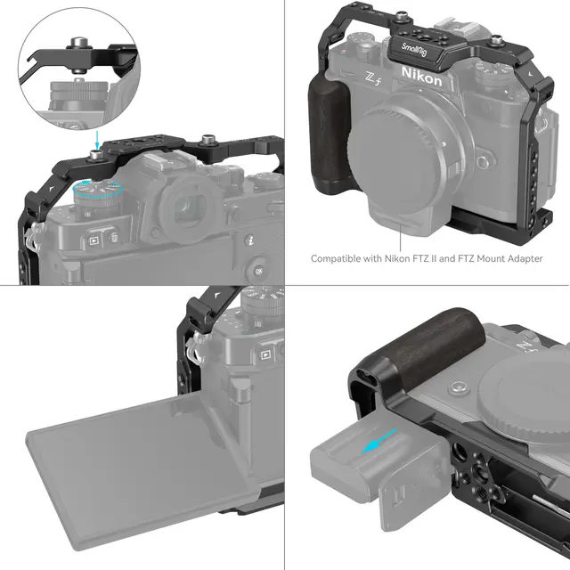 SmallRig 4261 Cage for Nikon Zf Kamerabur med festepunkter 