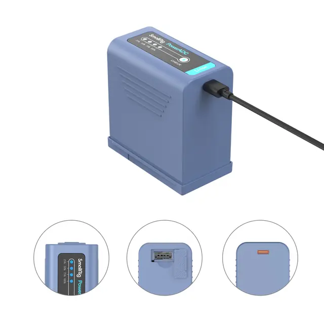 SmallRig 4267 Camera Battery NP-F970 USB NP-F/L-serie batteri 9970mAh USB-C lader 