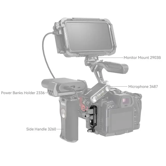 SmallRig 4272 Cable Clamp HDMI & USB-C "Black Mamba" for Canon EOS R5/ R5C/ R6/ 