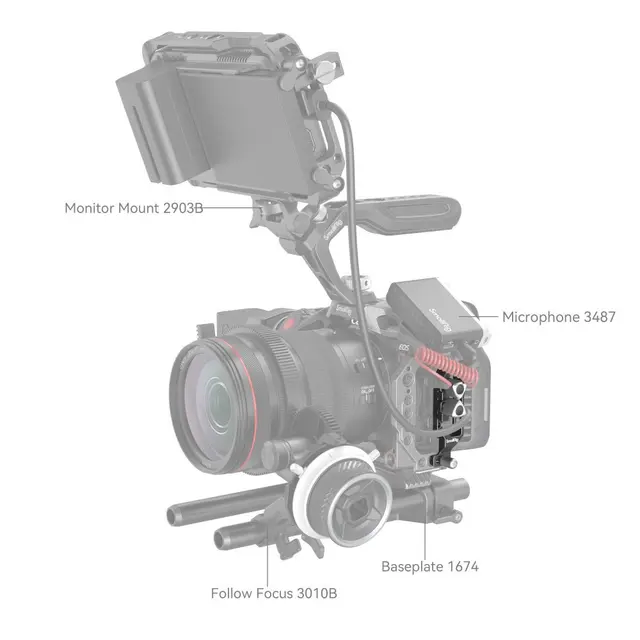 SmallRig 4272 Cable Clamp HDMI & USB-C "Black Mamba" for Canon EOS R5/ R5C/ R6/ 
