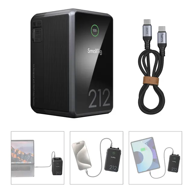 SmallRig 4293 V-Mount Batteri Mini VB212 212Wh Mini V-loxk Battery 140W PD lading 