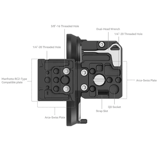 SmallRig 4300 Mount Plate Kit Rotatable Horizontal-To-Vertical for R 
