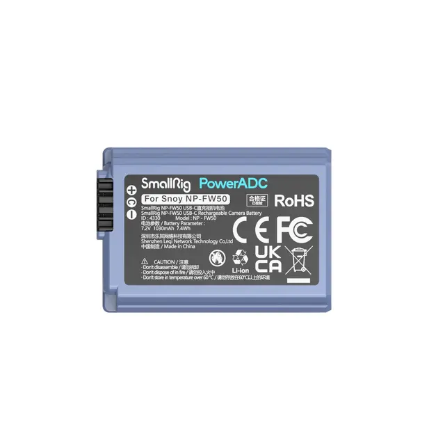 SmallRig 4330 Camera Battery NP-FW50 Erstatter Sony NP-FW50 
