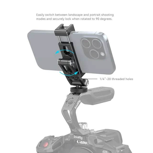 SmallRig 4382 Metal Phone Holder Med Cold Shoe Mount 57 x 88,5 mm 