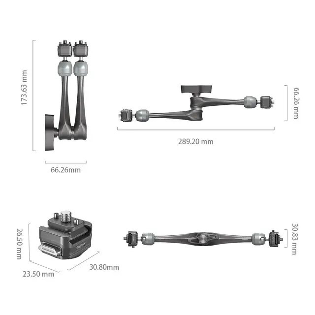SmallRig 4489 HawkLock H21 Quick Release Rosette Magic Arm (11") 