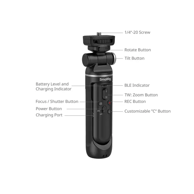 SmallRig 4551 SR-RG2 Wireless Shooting Grip