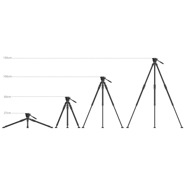 SmallRig 4645 Carbon Tripod FT-S303 Raskt kraftig stativ foto/video 