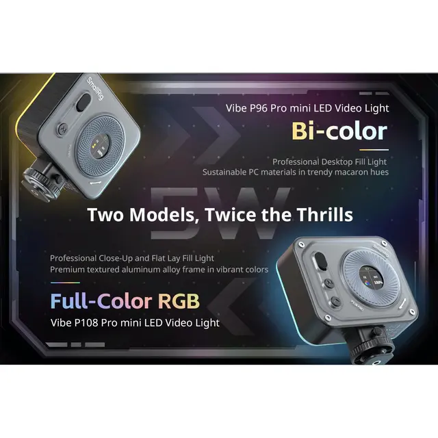 SmallRig 4660 Vibe P96 Pro Mini LED Video Light Black 
