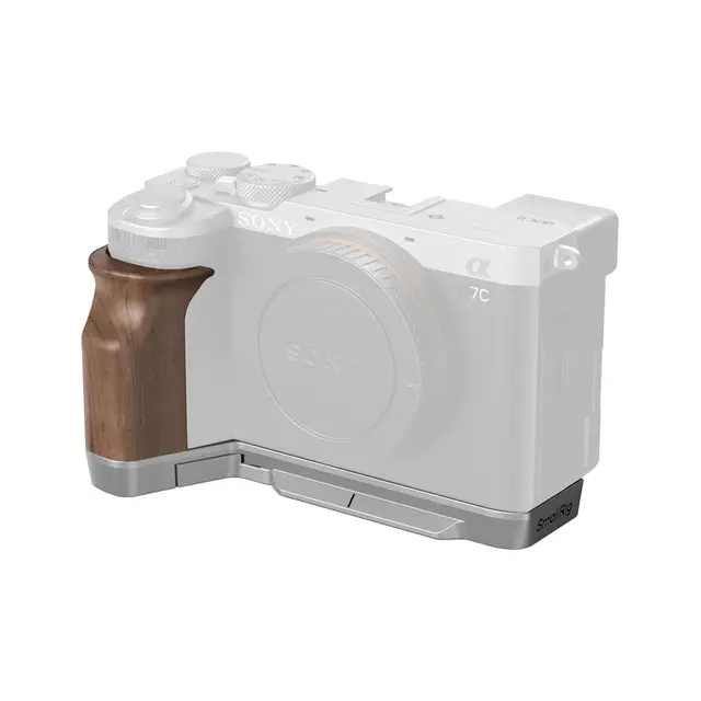 SmallRig 4796 L-Shape Mount Plate m/Wooden Handle for Sony A 7C II / A7CR 