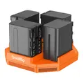 SmallRig 4834 4-Channel Battery Charger USB-C ladeadapter 4stk NP-F970 batterier