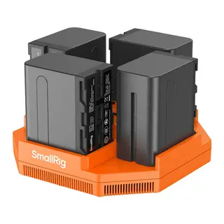 SmallRig 4834 4-Channel Battery Charger USB-C ladeadapter 4stk NP-F970 batterier