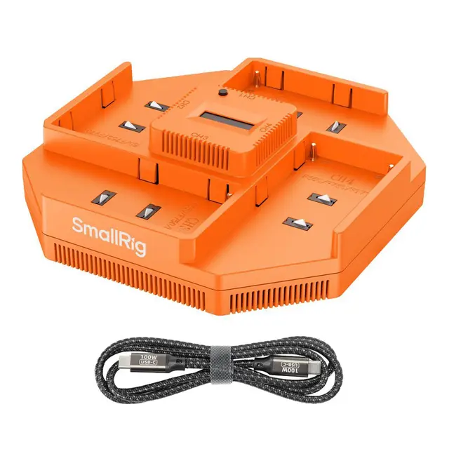 SmallRig 4837 4-Channel Battery Charger USB-C LadeadapterFor NP-F 