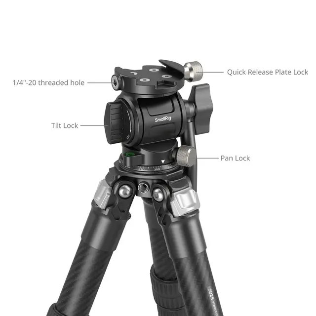 SmallRig 5025 Heavy Duty Carbon Fiber Tabletop Tripod Kit 