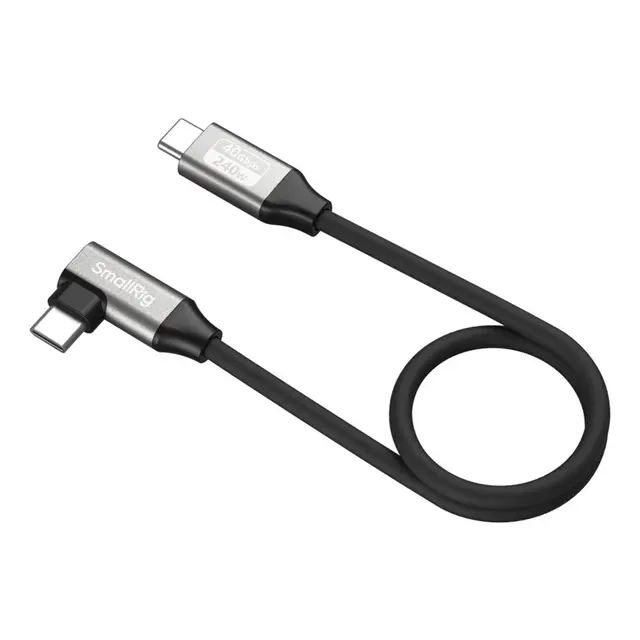 SmallRig 5075 USB-C Data Cable 35cm Rett til vinklet. 40Gbps + 240W + 8K 