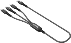 SmallRig 5079 USB-C Power Cable 3-in-1 100W GaN  ladekabel. 3stk USB-C ladepunk