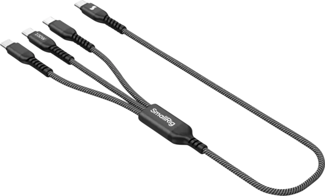 SmallRig 5079 USB-C Power Cable 3-in-1 100W GaN  ladekabel. 3stk USB-C ladepunk 