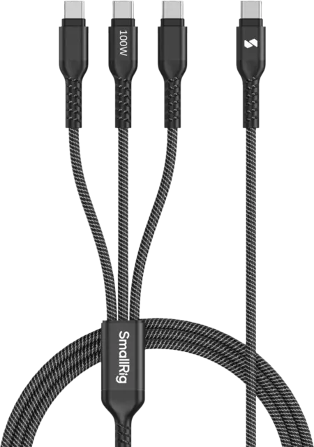 SmallRig 5079 USB-C Power Cable 3-in-1 100W GaN  ladekabel. 3stk USB-C ladepunk 