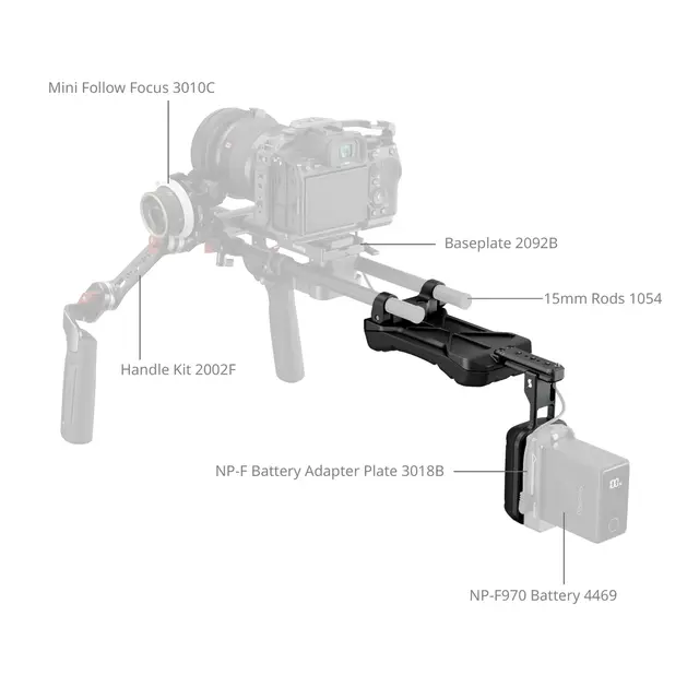 SmallRig 5153 Universal Shoulder Pad With 15mm Dual Rod Clamp 