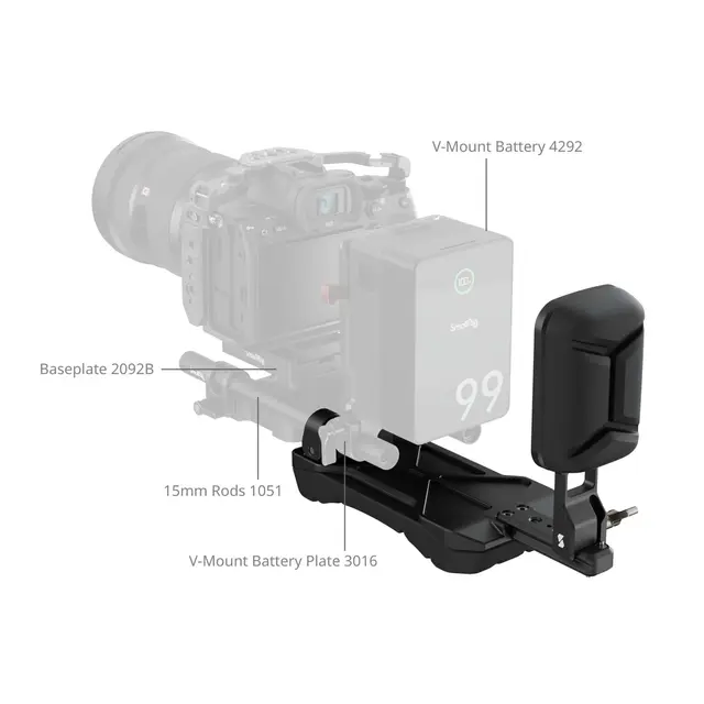 SmallRig 5153 Universal Shoulder Pad With 15mm Dual Rod Clamp 